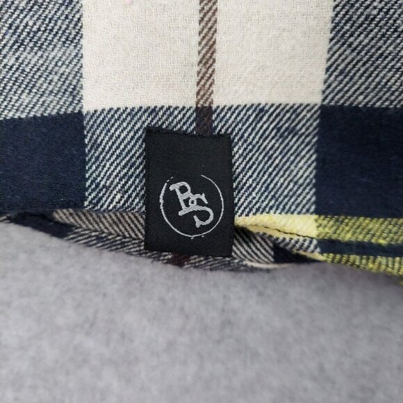 Brooklyn Standard Button Shirt Yellow Plaid  XL  Yellow Black Stripes on Sleeves - Picture 4 of 15